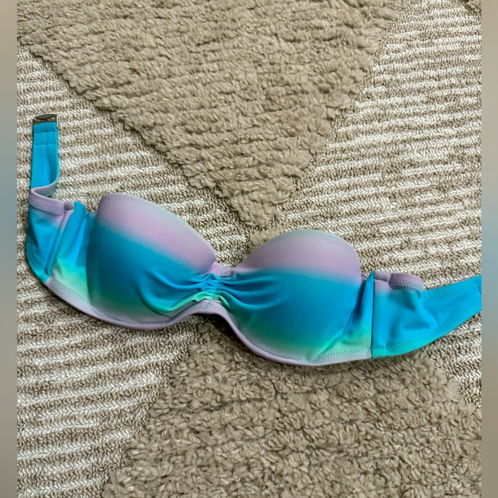 Victoria’s Secret Swim Top Bikini Strapless Blue Purple Green
